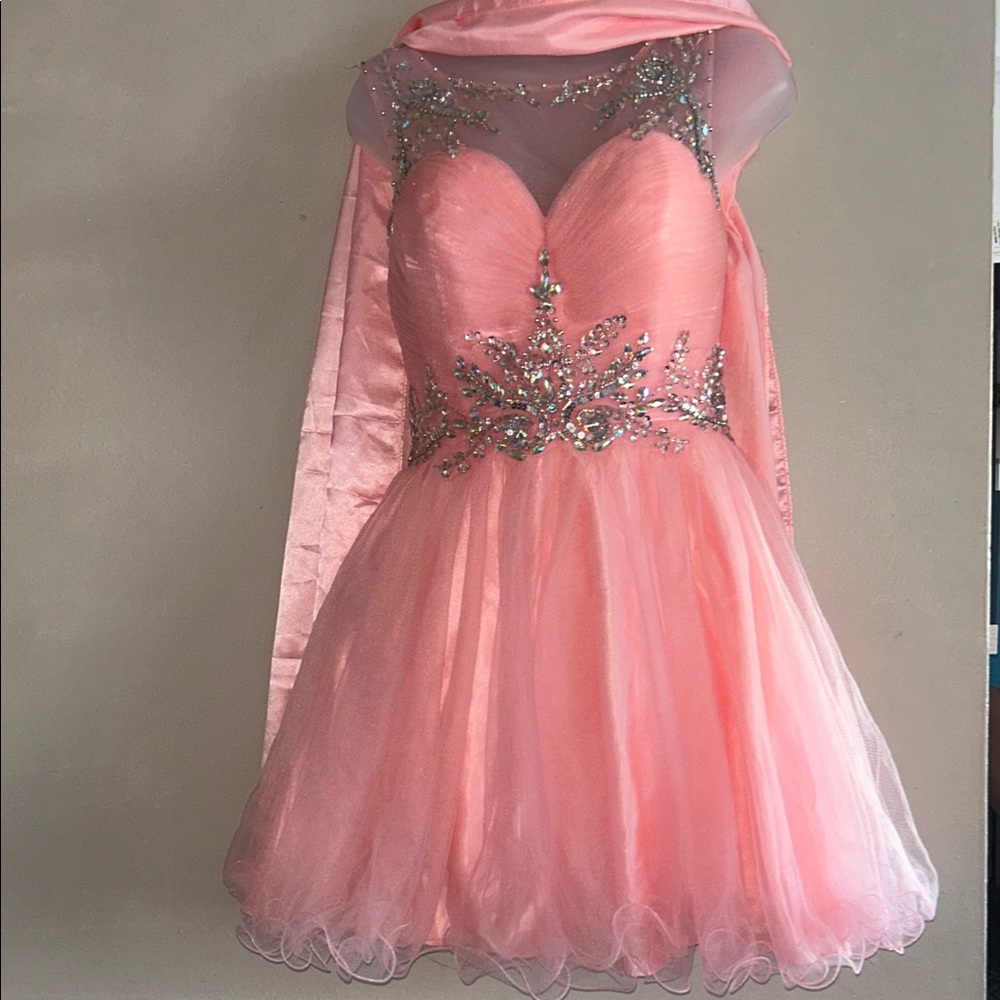 Elegant Strapless Pink Dress